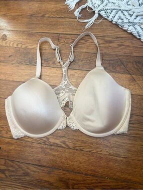 Maidenform Beige Lace-Back T-Shirt Bra